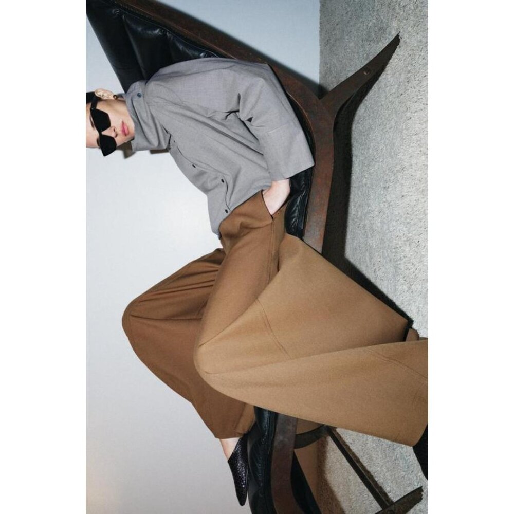 ZARA OVERSIZE CHECK SHIRT WITH FLAP POCKET ZW COLLECTION